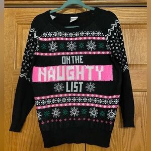 Sweater KNIT UGLY CHRISTMAS SWEATER REVERSIBLE SEQUIN SZ M